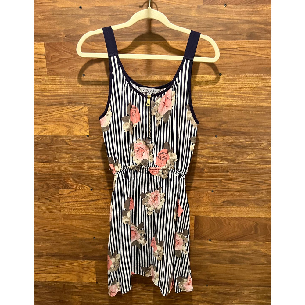 J for Justice Blouson Sleeveless Mini Summer Dress Stretch Waist Roses Medium
